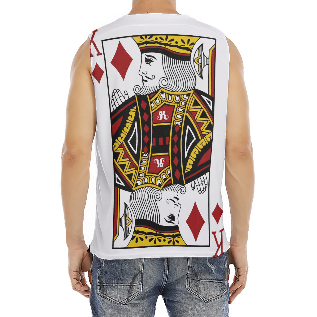 King Of Diamonds Playing Card Print Men's Fitness Tank Top
