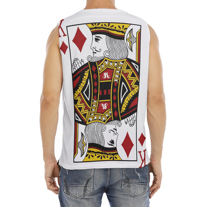 King Of Diamonds Playing Card Print Men's Fitness Tank Top