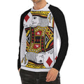 King Of Diamonds Playing Card Print Men's Long Sleeve Rash Guard
