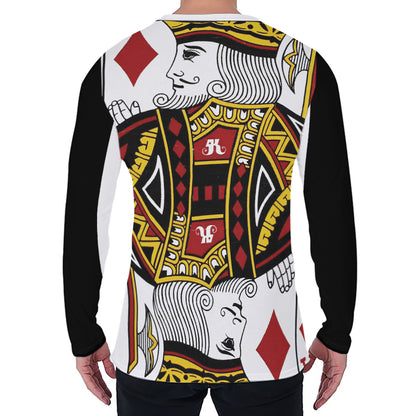 King Of Diamonds Playing Card Print Men's Long Sleeve T-Shirt