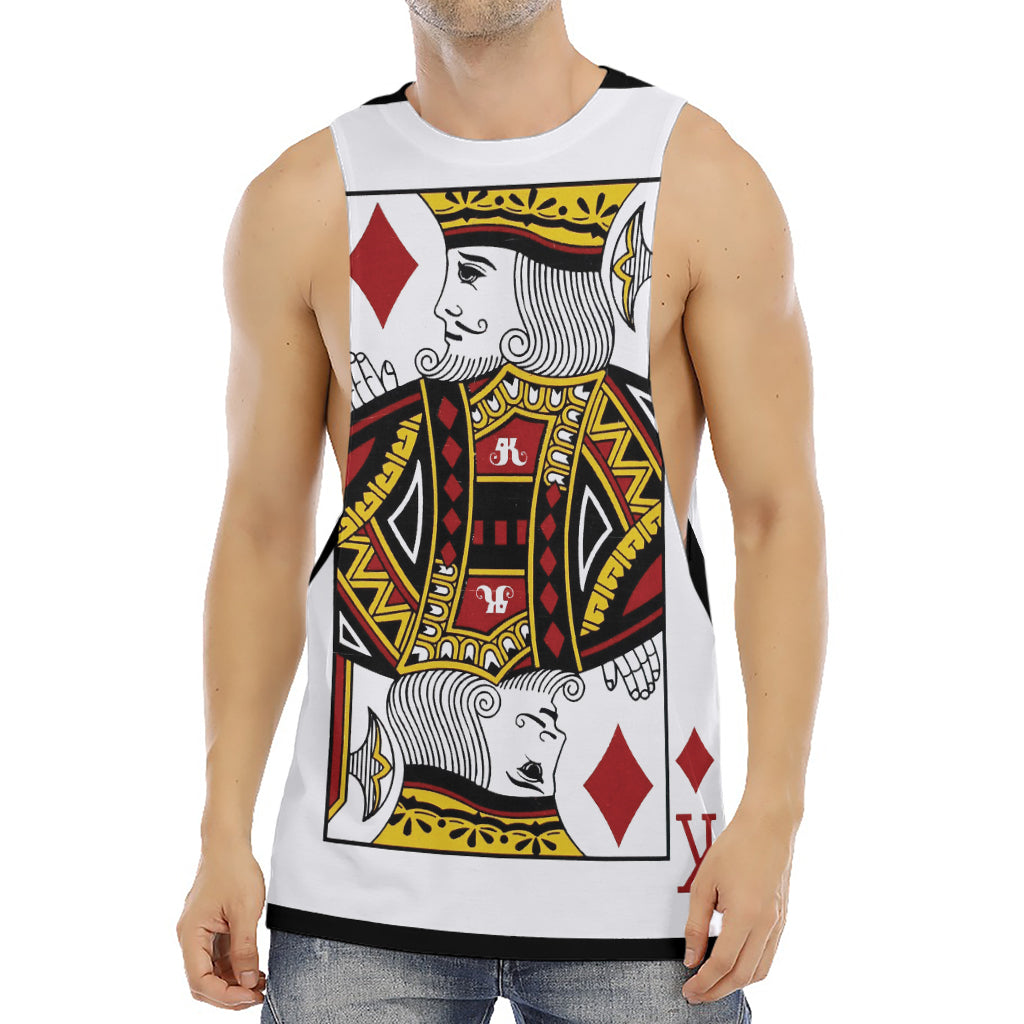 King Of Diamonds Playing Card Print Men's Muscle Tank Top