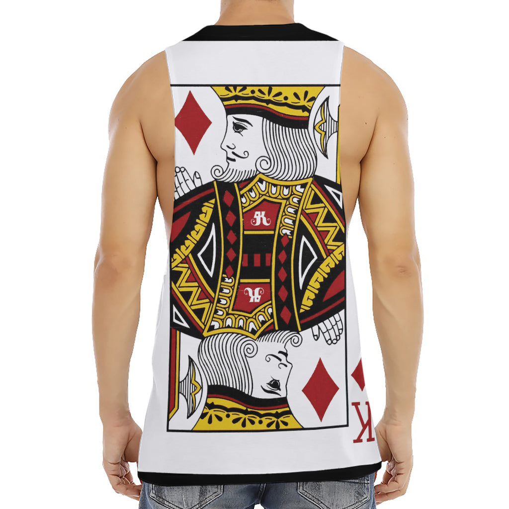 King Of Diamonds Playing Card Print Men's Muscle Tank Top