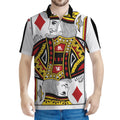 King Of Diamonds Playing Card Print Men's Polo Shirt