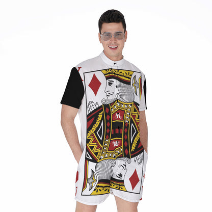 King Of Diamonds Playing Card Print Men's Rompers