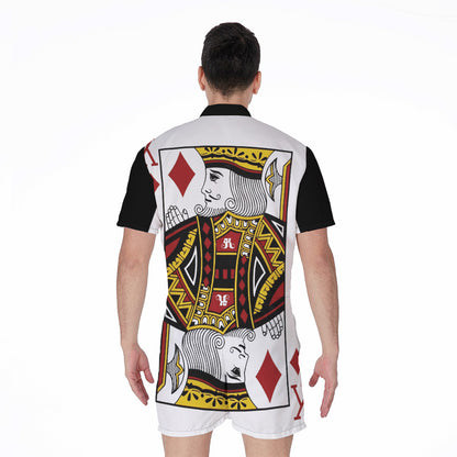 King Of Diamonds Playing Card Print Men's Rompers