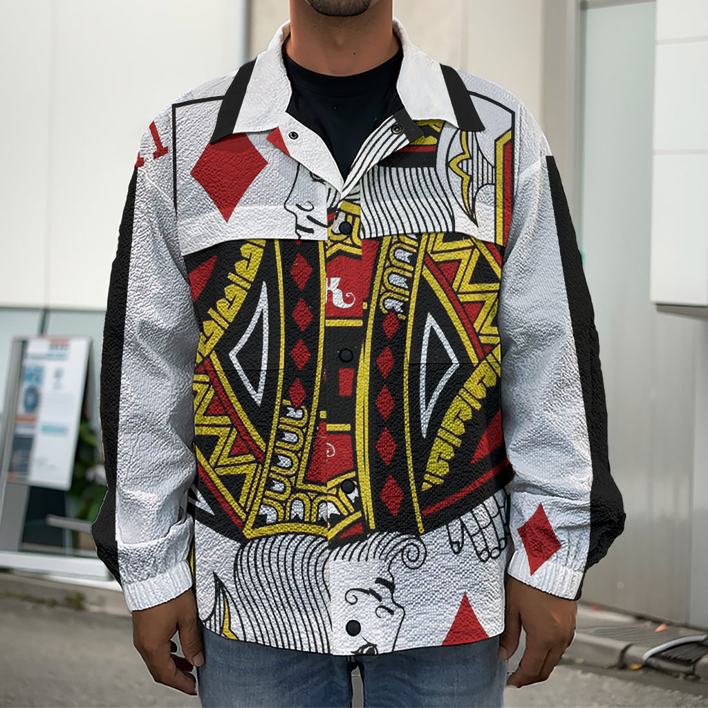 King Of Diamonds Playing Card Print Men's Shirt Jacket