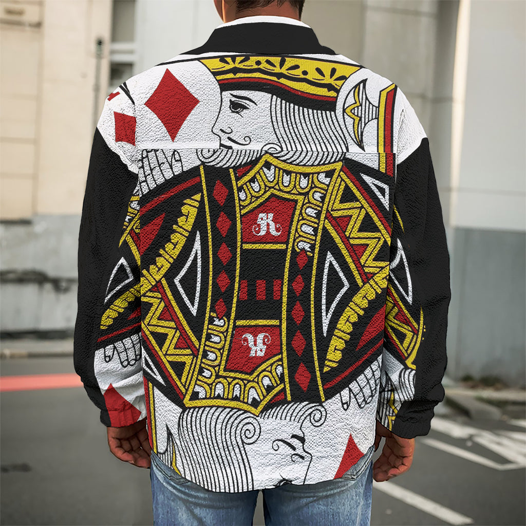 King Of Diamonds Playing Card Print Men's Shirt Jacket