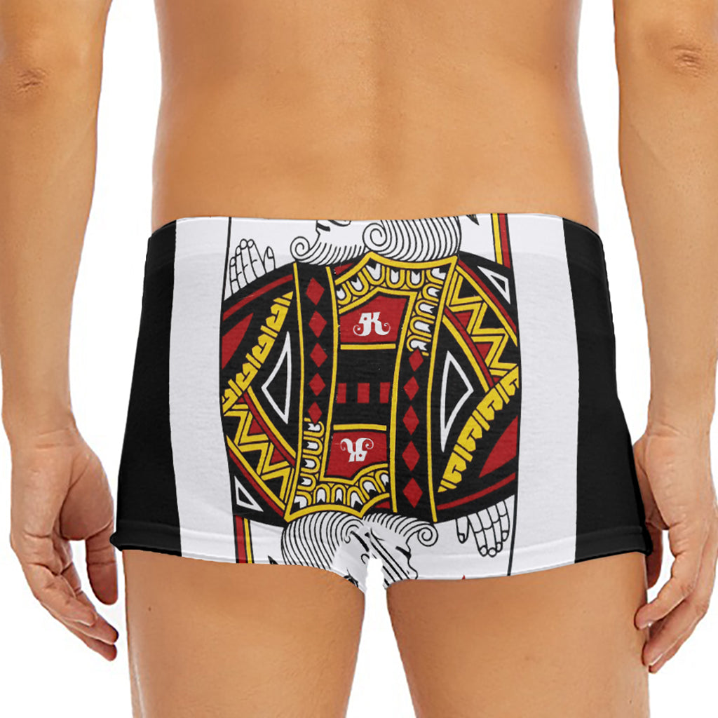 King Of Diamonds Playing Card Print Men's Short Boxer Briefs
