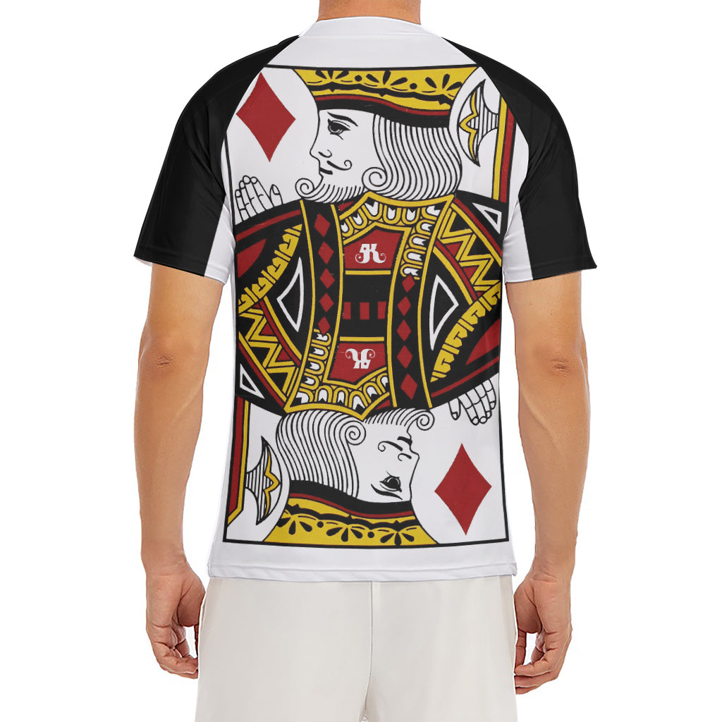 King Of Diamonds Playing Card Print Men's Short Sleeve Rash Guard