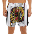 King Of Diamonds Playing Card Print Men's Split Running Shorts