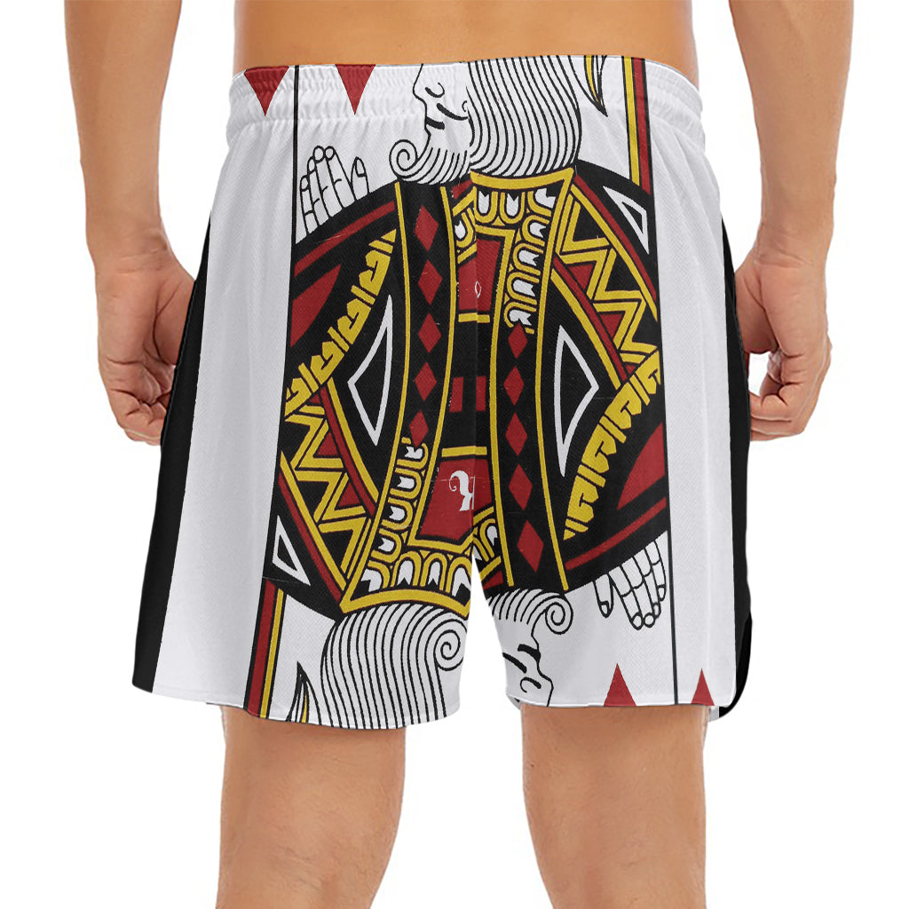 King Of Diamonds Playing Card Print Men's Split Running Shorts