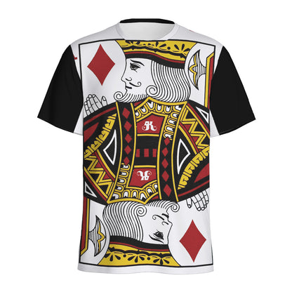 King Of Diamonds Playing Card Print Men's Sports T-Shirt