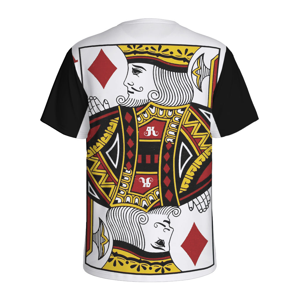 King Of Diamonds Playing Card Print Men's Sports T-Shirt
