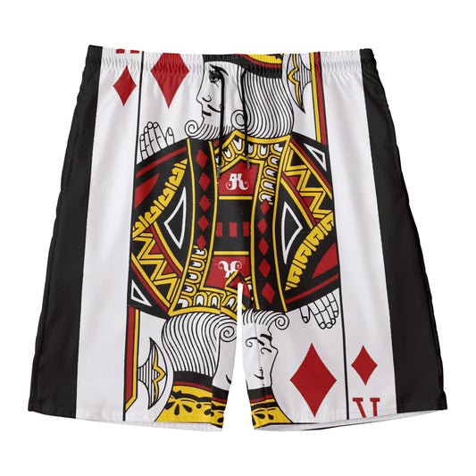 King Of Diamonds Playing Card Print Men's Swim Trunks