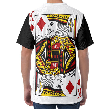 King Of Diamonds Playing Card Print Men's Velvet T-Shirt