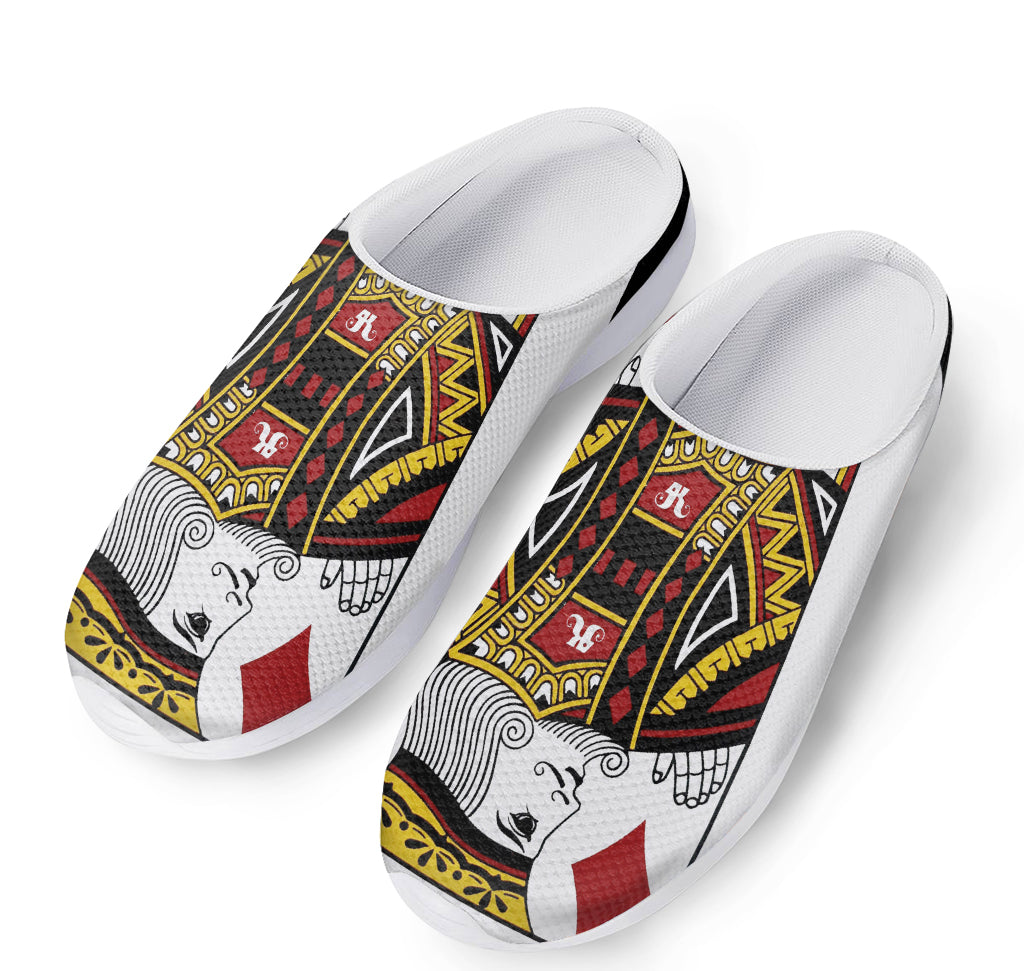 King Of Diamonds Playing Card Print Mesh Casual Shoes