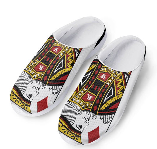 King Of Diamonds Playing Card Print Mesh Casual Shoes