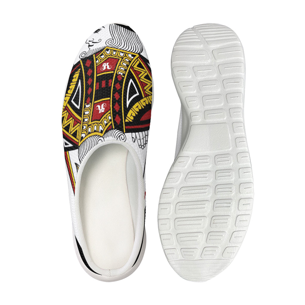 King Of Diamonds Playing Card Print Mesh Casual Shoes