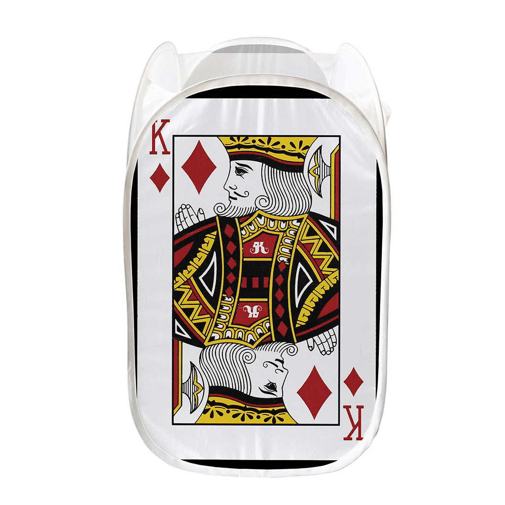 King Of Diamonds Playing Card Print Mesh Laundry Hamper