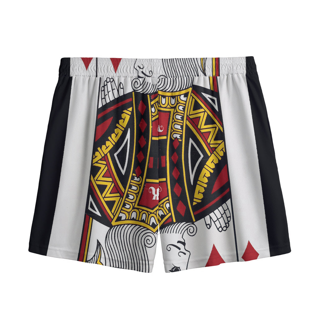 King Of Diamonds Playing Card Print Mesh Shorts