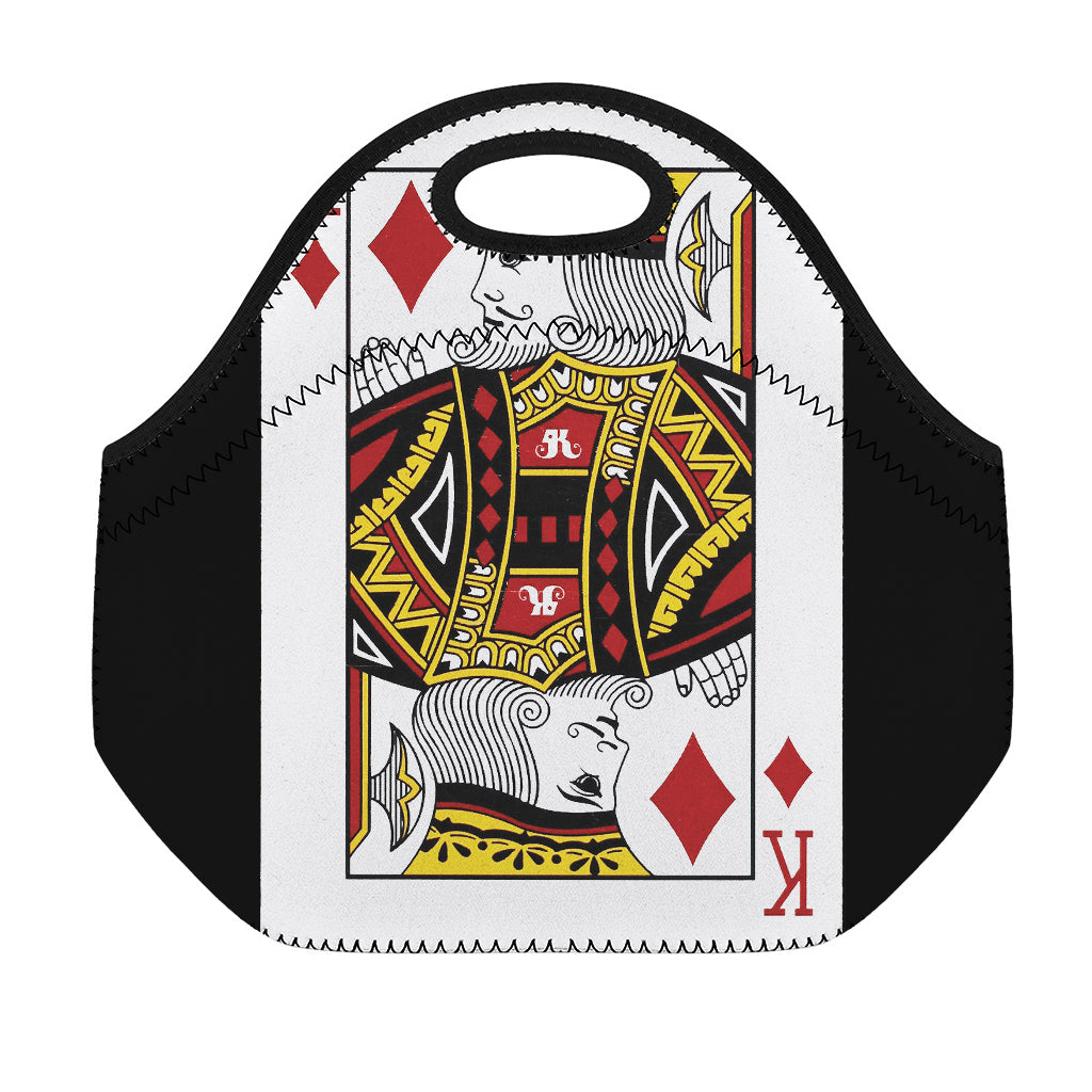 King Of Diamonds Playing Card Print Neoprene Lunch Bag