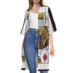 King Of Diamonds Playing Card Print Open Front Beach Cover Up