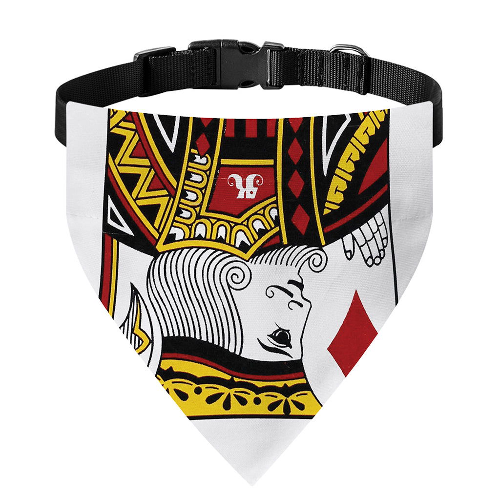King Of Diamonds Playing Card Print Over The Collar Dog Bandana