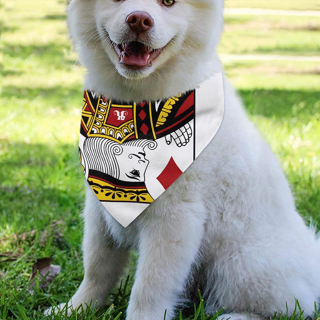 King Of Diamonds Playing Card Print Over The Collar Dog Bandana