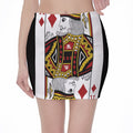 King Of Diamonds Playing Card Print Pencil Mini Skirt