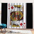 King Of Diamonds Playing Card Print Pencil Pleat Curtains