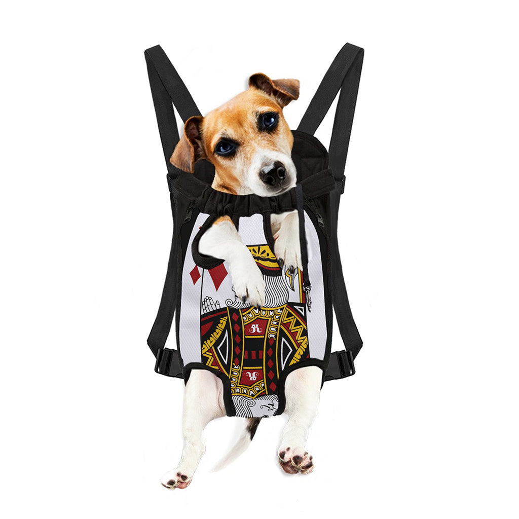 King Of Diamonds Playing Card Print Pet Carrier Backpack
