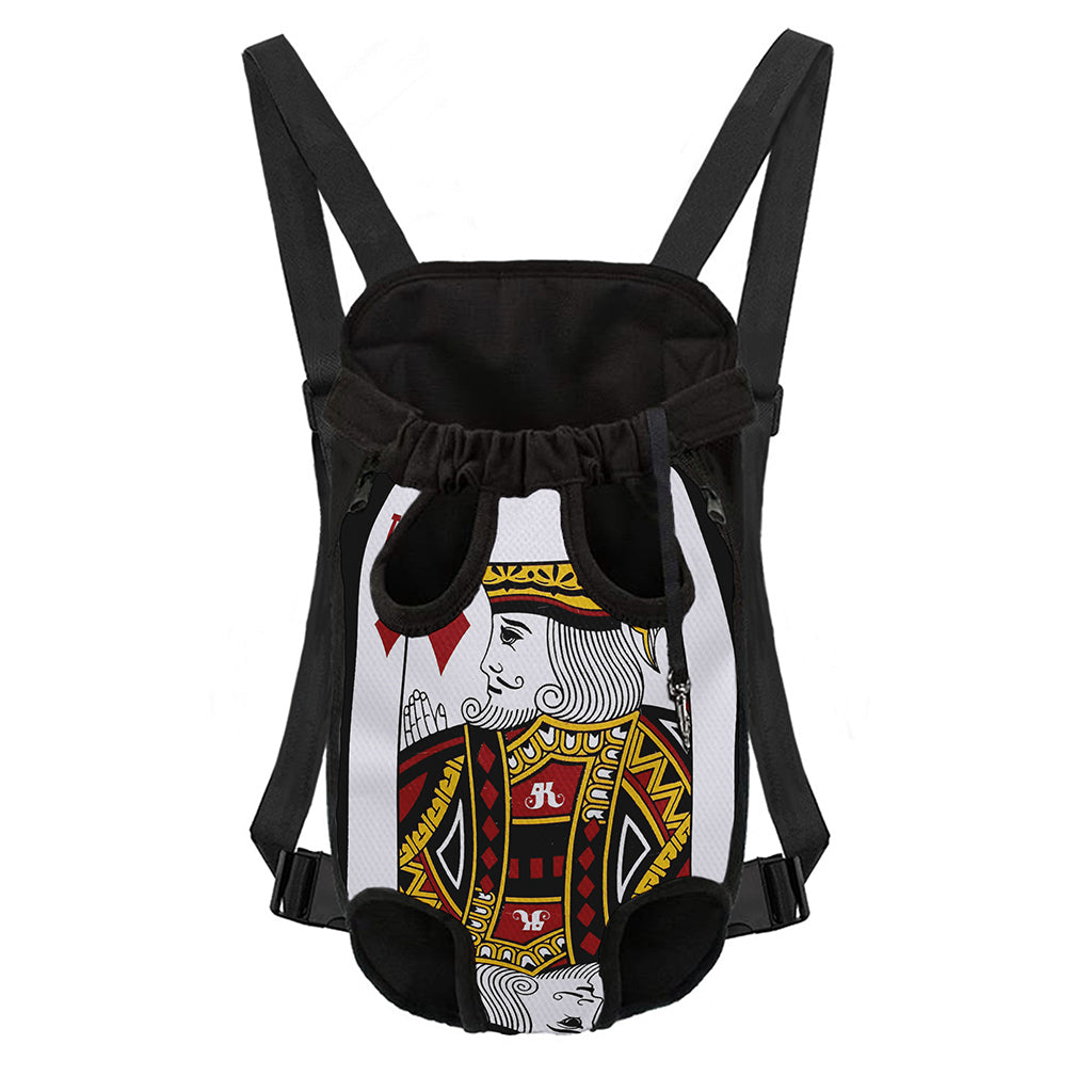 King Of Diamonds Playing Card Print Pet Carrier Backpack