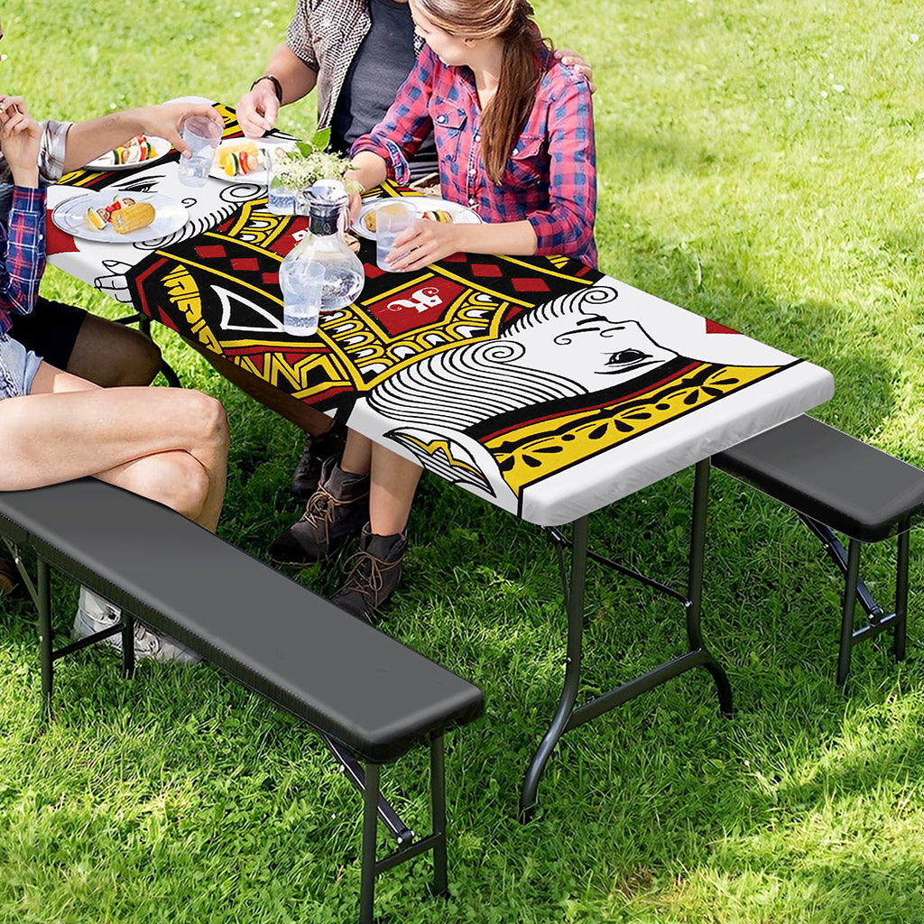 King Of Diamonds Playing Card Print Picnic Table Cover