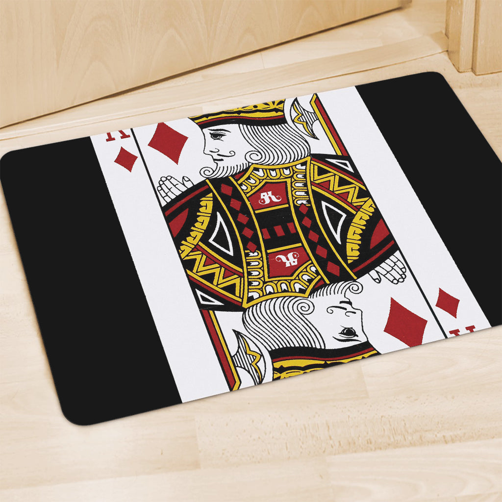 King Of Diamonds Playing Card Print Polyester Doormat