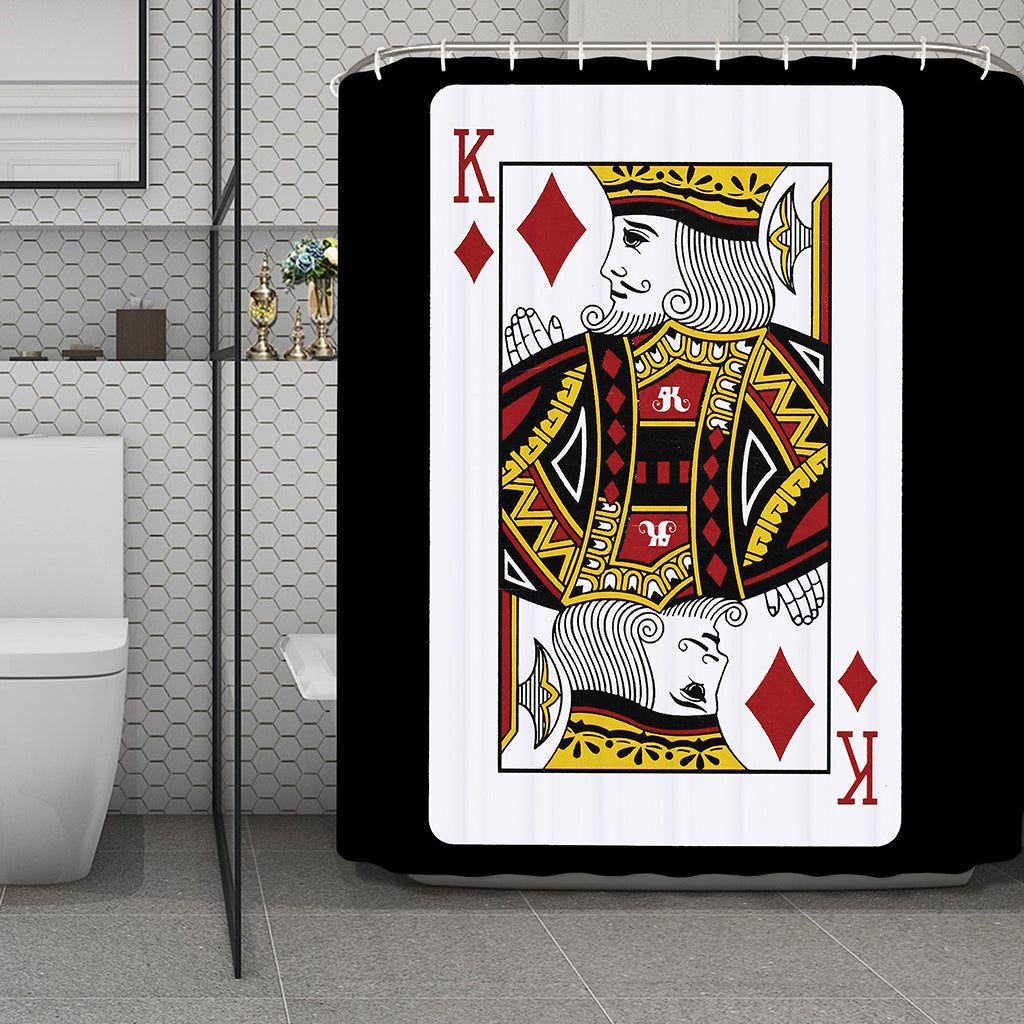 King Of Diamonds Playing Card Print Polyester Shower Curtain
