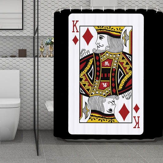 King Of Diamonds Playing Card Print Polyester Shower Curtain
