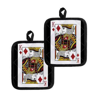 King Of Diamonds Playing Card Print Pot Holders