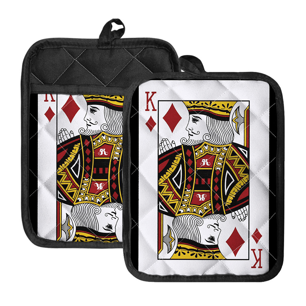 King Of Diamonds Playing Card Print Pot Holders With Pocket