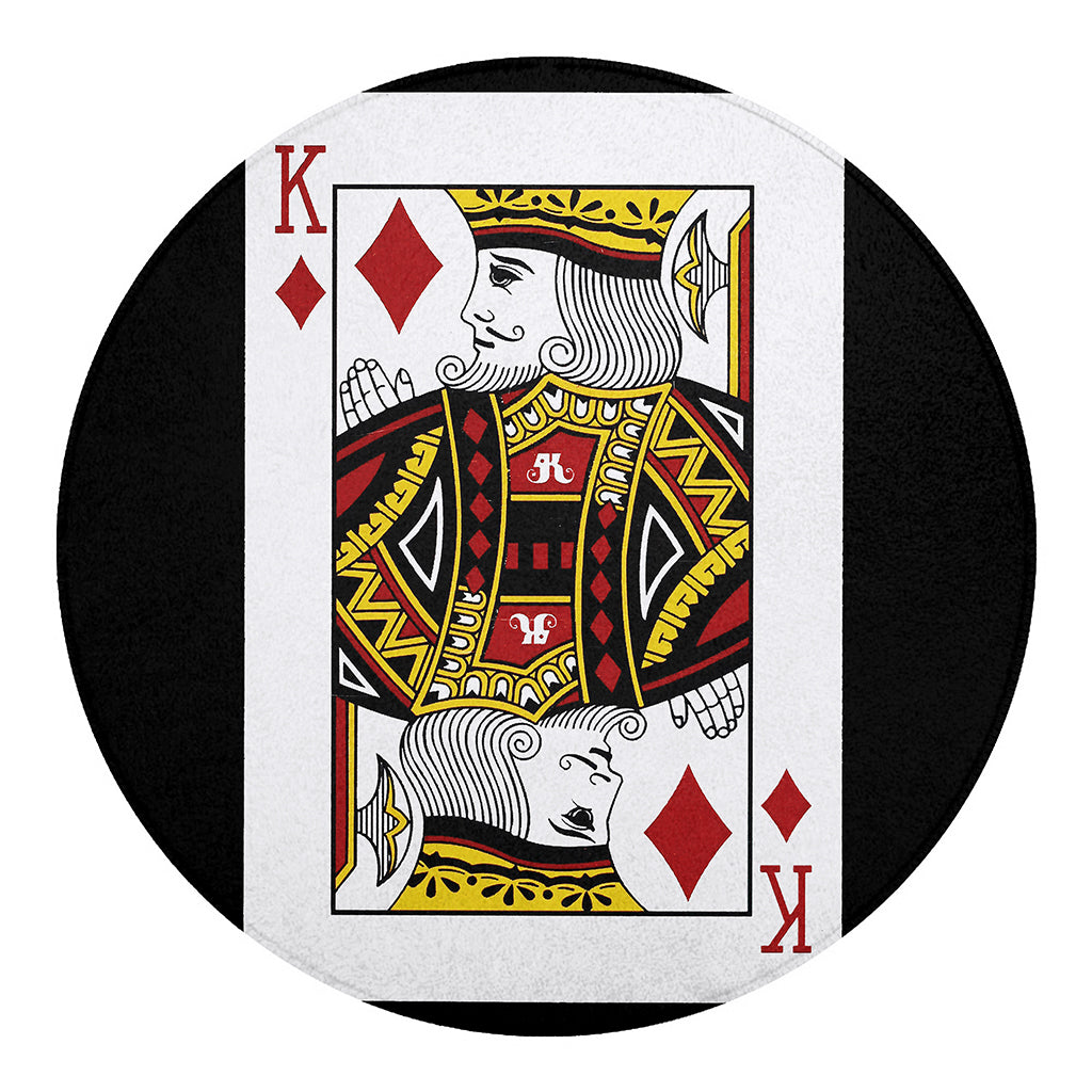King Of Diamonds Playing Card Print Round Blanket