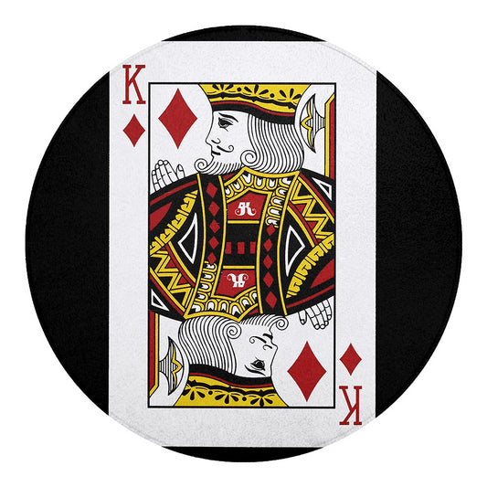 King Of Diamonds Playing Card Print Round Blanket