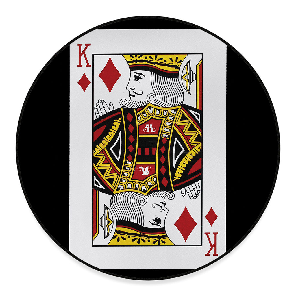 King Of Diamonds Playing Card Print Round Floor Mat