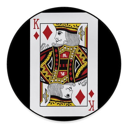 King Of Diamonds Playing Card Print Round Floor Mat