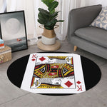 King Of Diamonds Playing Card Print Round Rug