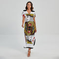 King Of Diamonds Playing Card Print Short Sleeve Maxi Dress