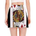 King Of Diamonds Playing Card Print Side Slit Mini Skirt