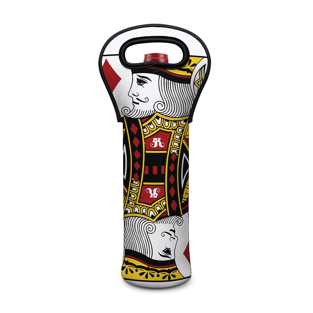 King Of Diamonds Playing Card Print Single Neoprene Wine Tote