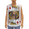 King Of Diamonds Playing Card Print Sleeveless Baseball Jersey