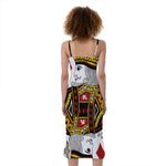 King Of Diamonds Playing Card Print Slim Fit Midi Cami Dress
