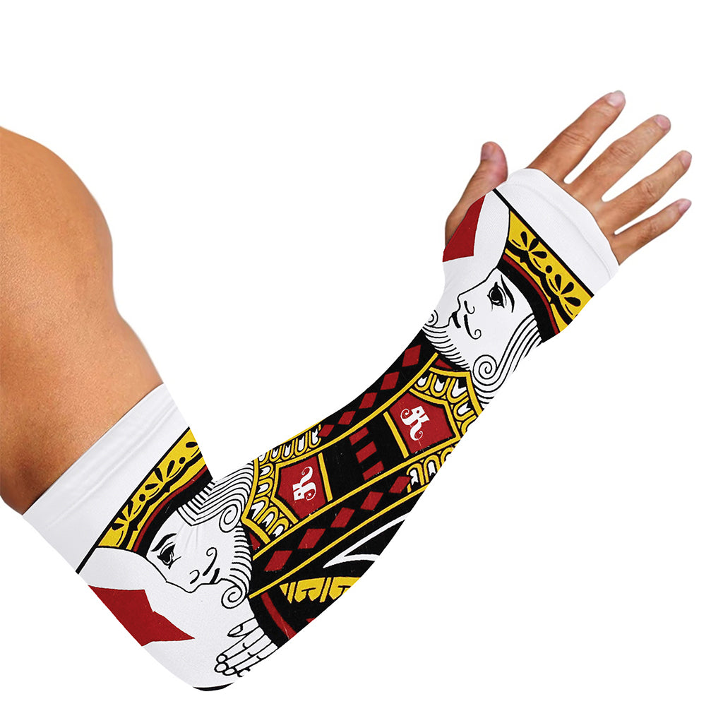 King Of Diamonds Playing Card Print Sun Protection Arm Sleeves