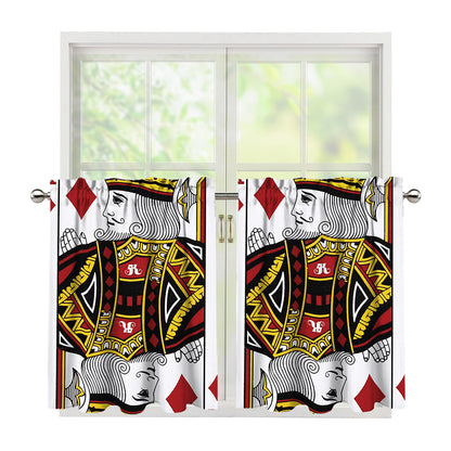 King Of Diamonds Playing Card Print Tier Curtains